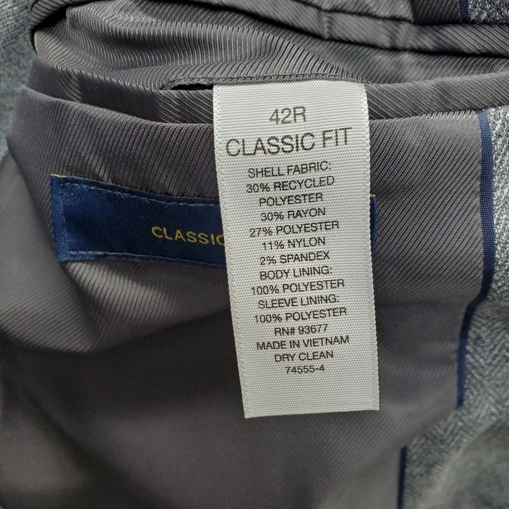 Stafford Seasonal Textures Blazer Men 42 Multi Comfort Stretch Classic Fit Notch